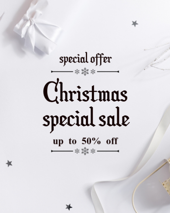 White Joyful Special Christmas Instagram Portrait Template | PosterMyWall