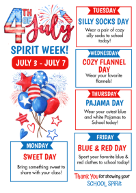 White Joyful Spirit Week A4 template