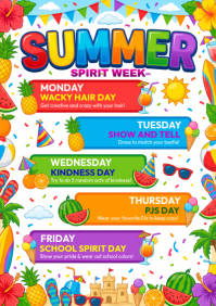 White Joyful Spirit Week A4 template