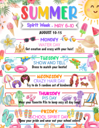White Joyful Spirit Week Flyer template