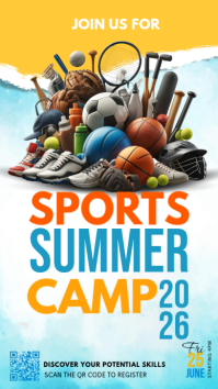 White Joyful Sports Summer Camp Instagram Story template