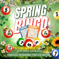 White Joyful Spring Bingo Event Instagram Post Video template