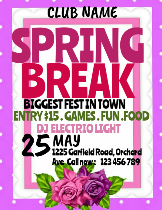 White Joyful Spring Break Event Flyer Template | PosterMyWall