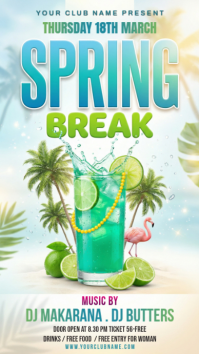 White Joyful Spring Break Party Instagram Story template