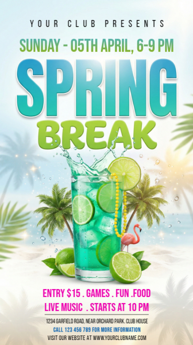 White Joyful Spring Break Party Instagram Story Template | PosterMyWall