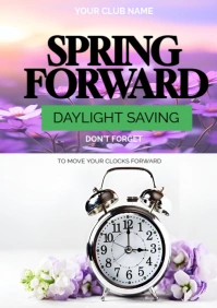 White Joyful Spring Forward A2 template