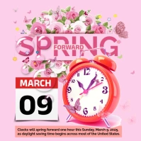 White Joyful Spring Forward Logo template