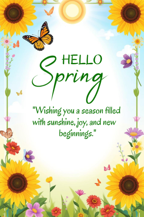 Copy of White Joyful Spring Greeting Poster | PosterMyWall