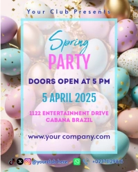 White Joyful Spring Party Easter Party Event Flyer Instagram Portrait template