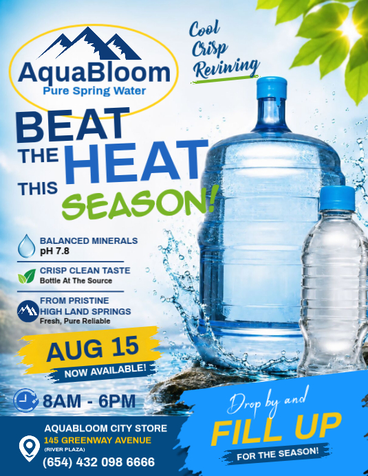 Water Bottle Advertisement Template | PosterMyWall