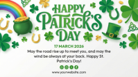 White Joyful St. Patrick's Day Celebration Digital Display Affichage numérique (16:9) template