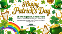 White Joyful St. Patrick's Day Celebration Digital Display Digitalanzeige (16:9) template