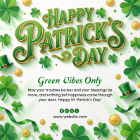 White Joyful St. Patrick's Day Celebration Instagram Post Instagram-bericht template