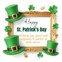 White Joyful St. Patrick's Day Celebration Instagram Post template