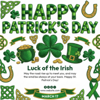 White Joyful St. Patrick's Day Instagram Post template