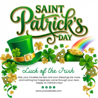 White Joyful St. Patrick's Day Instagram Post template