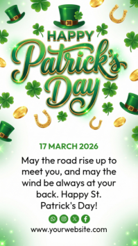 White Joyful St. Patrick's Day Instagram Story template