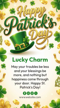 White Joyful St. Patrick's Day Instagram Story template