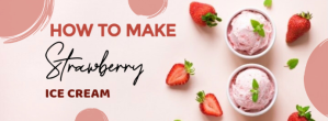 White Joyful Strawberry Ice Cream Facebook Cover Photo Facebook-coverfoto template