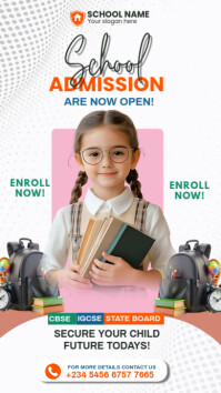 White Joyful Student Admission Instagram Story template