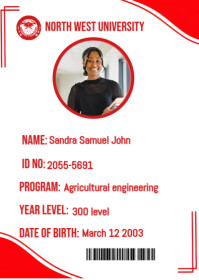 White Joyful Student Identity Card  A6 template
