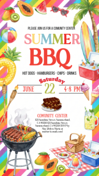 White Joyful Summer BBQ Event Facebook Story template