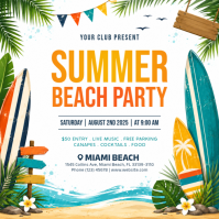 White Joyful Summer Beach Party Instagram Post template