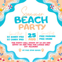 White Joyful Summer Beach Party Instagram Post template