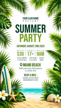 White Joyful Summer Beach Party Instagram Story Instagram-Story template