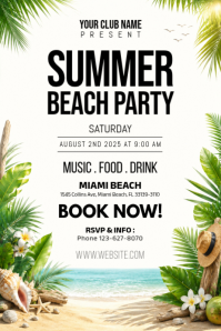 Hvid Summer Beach Party Iphosta Template