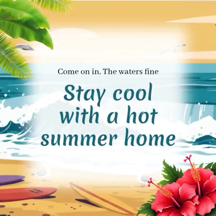 White joyful summer beach vibes instagram post video Template ...