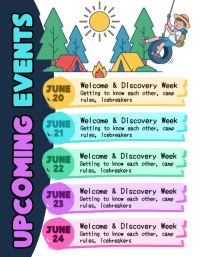White Joyful Summer Camp Events Flyer Iflaya (Incwadi ye-US) template