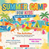 White Joyful Summer Camp for Kids Instagram Post template