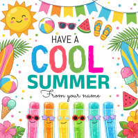 White Joyful Summer Celebration Instagram Post template