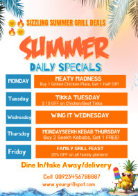 White Joyful Summer Deal Grilled  A1 template