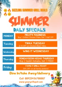 White Joyful Summer Deal Grilled  A1 template
