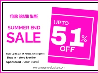 White Joyful Summer End Sale Yard Sign Rótulo de jardín template