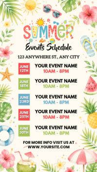 White Joyful Summer Events Schedule Instagram Story template