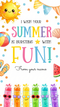 White Joyful Summer Fun Digital Display template