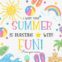 White Joyful Summer Fun Instagram Post Instagram-bericht template