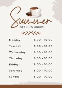 White Joyful Summer Opening Hours Template A1