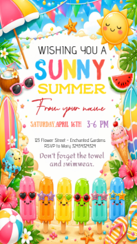 White Joyful Summer Party Invitation Instagram Story template