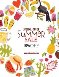 White Joyful Summer Sale 2025 Flyer (us Letter) template
