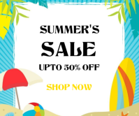 White Joyful Summer Sale Large Rectangle template