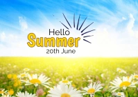 White Joyful Summer Solstice A6 template
