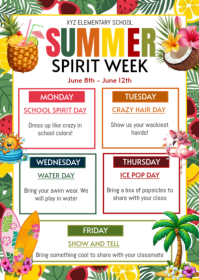 Wit Summer Spirit Week A6 Template