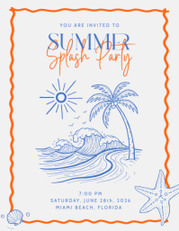 Weiß Summer Splash Party Folder Template - Page 1