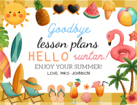 White Joyful Summer Vacation Flyer Volante (Carta US) template