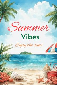 สีขาว Summer Vibes Plakat Template
