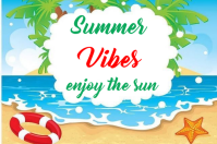 White Joyful Summer Vibes Poster template